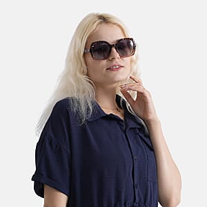 Leopard Print with Solid Black UV400 Sunglasses