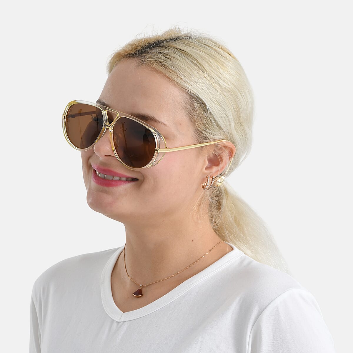 Brown Leopard Print UV400 Sunglasses image number 2