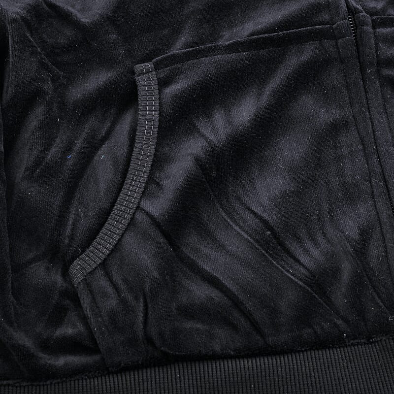 Lee Hanton Black Velour Hooded Jacket Pant Set- Small