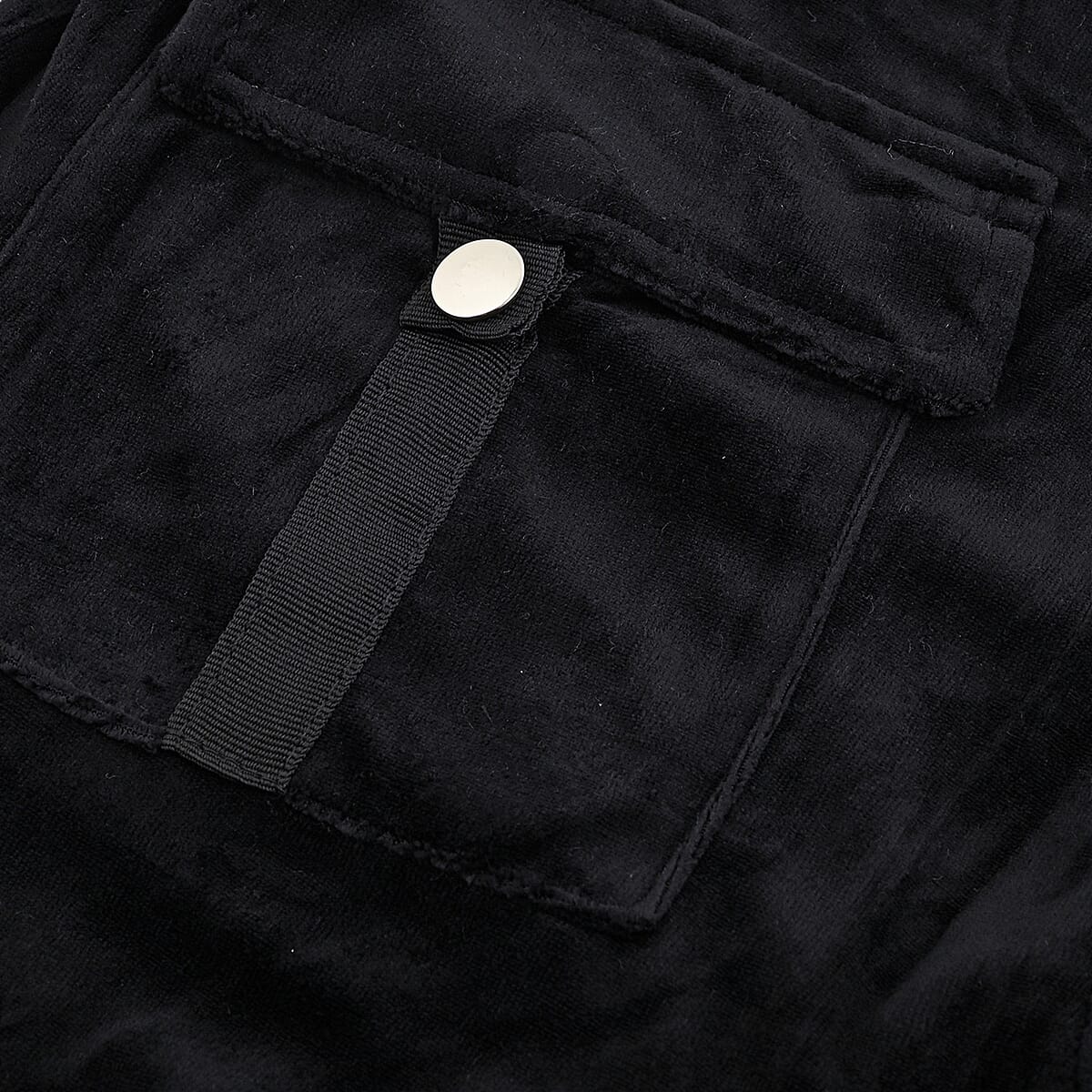Lee Hanton Black Velour Hooded Jacket Pant Set- Small image number 3