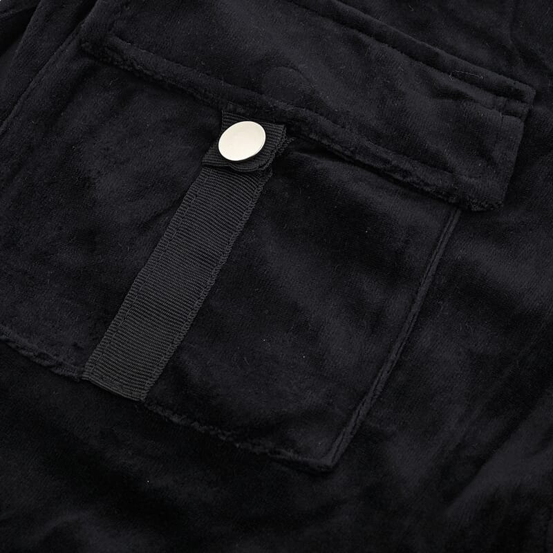 Lee Hanton Black Velour Hooded Jacket Pant Set- Small