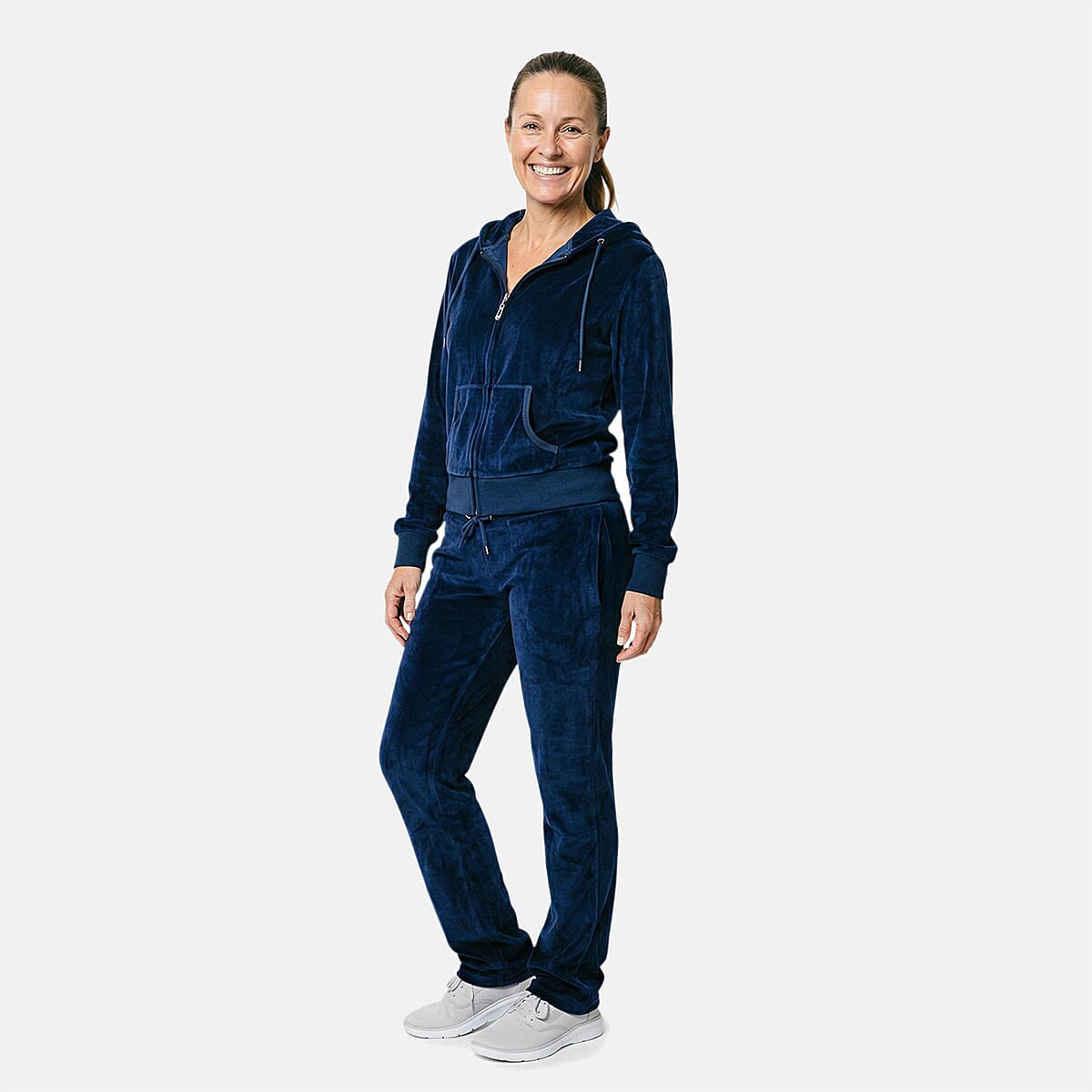 Lee Hanton Navy Velour Hooded Jacket Pant Set- Large image number 0