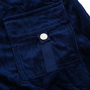 Lee Hanton Navy Velour Hooded Jacket Pant Set- Large
