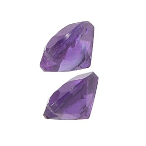 1.35 ctw Heart Cut African Amethyst Loose Gemstone &ndash; AAA Grade (Set Of 2) (6 mm)