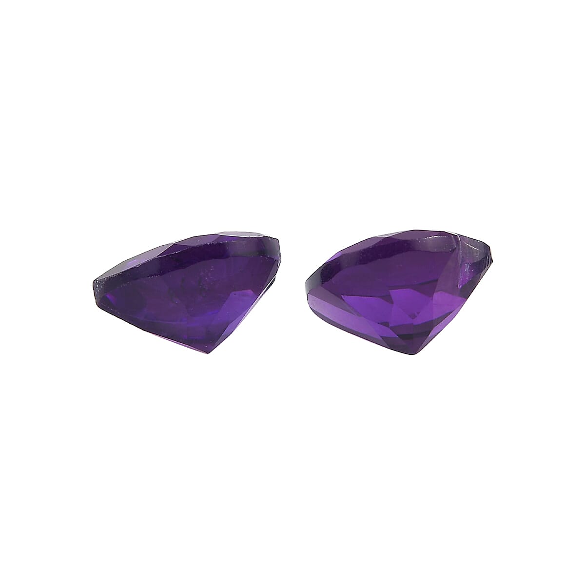 1.93 ctw Heart Cut African Amethyst Loose Gemstone – AA Grade (Set Of 2) (7 mm)