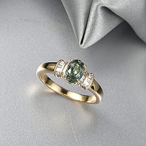 Luxoro AAA Ambanja Demantoid Garnet, Diamond I2 1.15 ctw Ring in 10K Yellow Gold (Size 6.0)