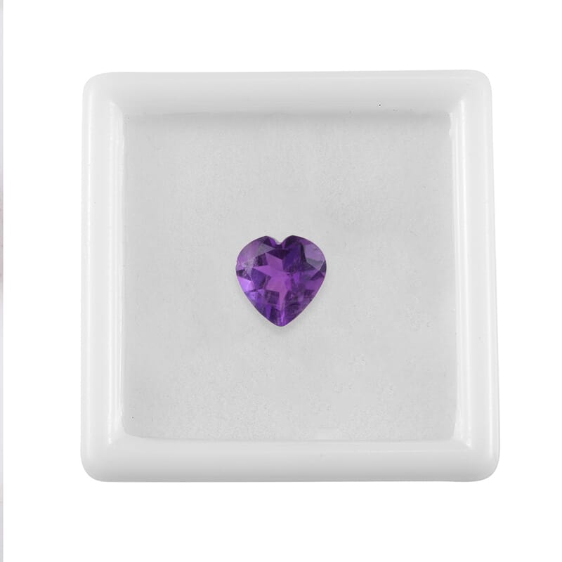 1.90 ctw Heart Cut African Amethyst Loose Gemstone (9 mm)