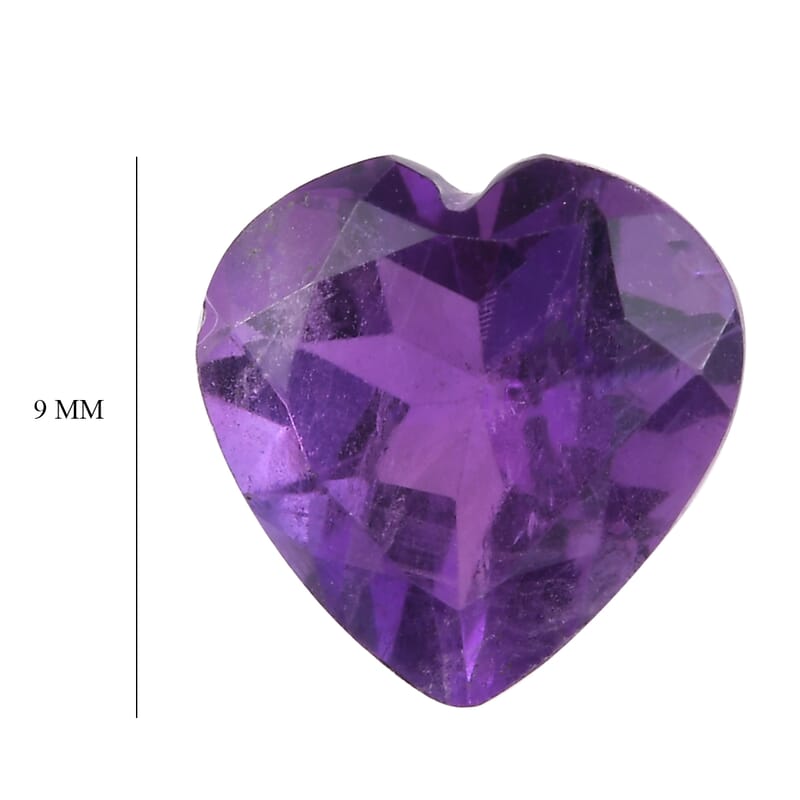 1.90 ctw Heart Cut African Amethyst Loose Gemstone (9 mm)