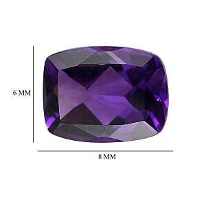 2.47 ctw Cushion Cut African Amethyst Loose Gemstone (8x6 mm)
