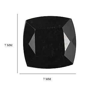 1.45 ctw Cushion Cut Australian Black Tourmaline Loose Gemstone (7x7 mm)