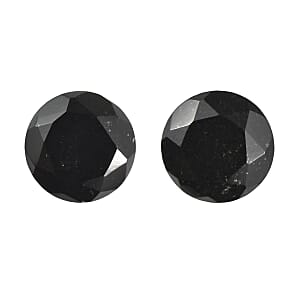 3.68 ctw Round Cut Australian Black Tourmaline Loose Gemstone (Set Of 2) (8 mm)