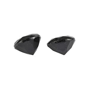 3.68 ctw Round Cut Australian Black Tourmaline Loose Gemstone (Set Of 2) (8 mm)