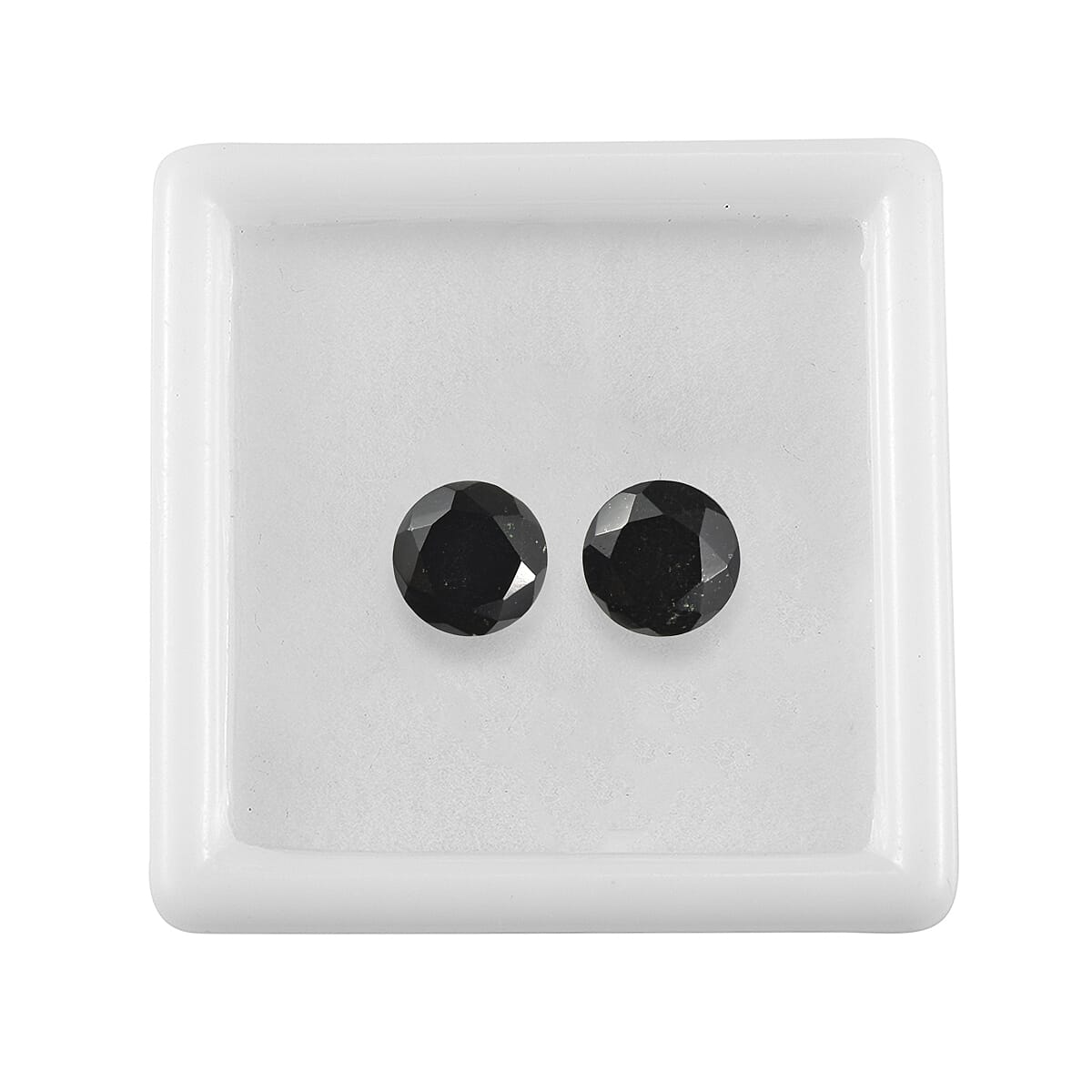 3.68 ctw Round Cut Australian Black Tourmaline Loose Gemstone (Set Of 2) (8 mm) image number 2