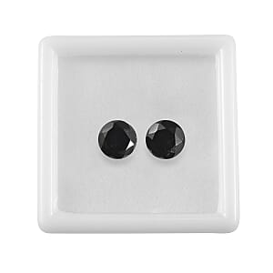 3.68 ctw Round Cut Australian Black Tourmaline Loose Gemstone (Set Of 2) (8 mm)