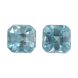 0.91 ctw Asscher Cut Natural Blue Zircon Loose Gemstone (4x4 mm)
