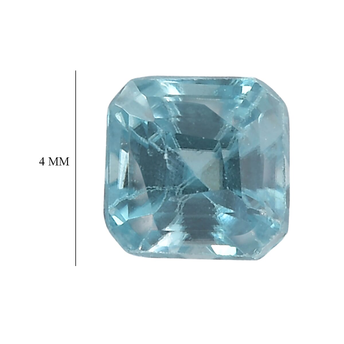 0.91 ctw Asscher Cut Natural Blue Zircon Loose Gemstone (4x4 mm) image number 3
