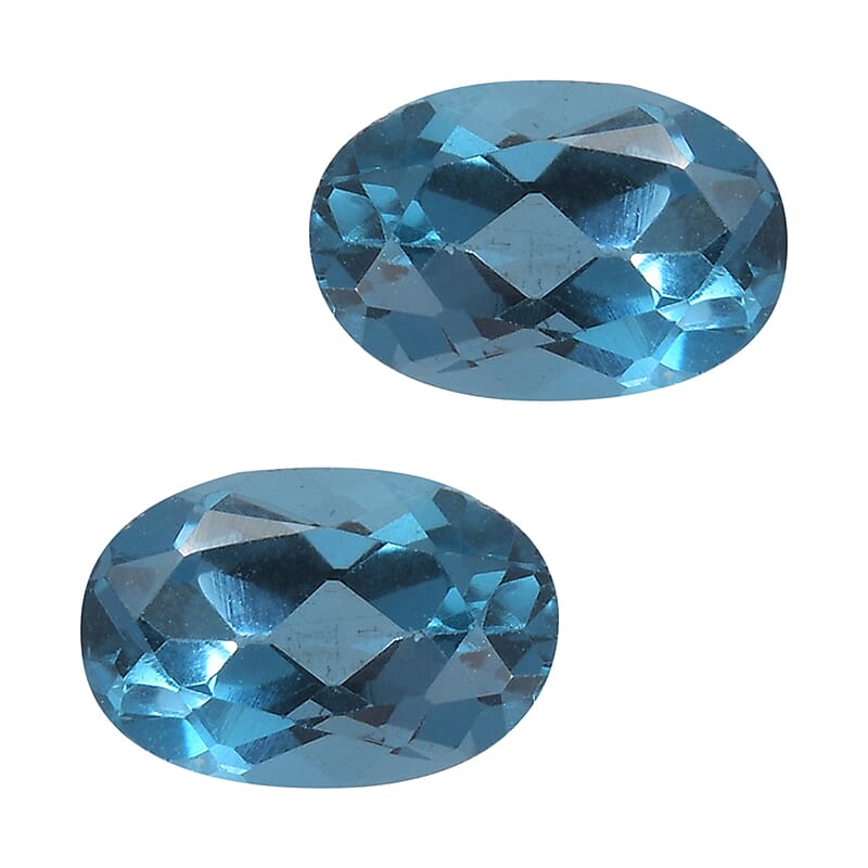 1.00 ctw Oval Cut London Blue Topaz Loose Gemstones (Set Of 2) (6x4 mm)