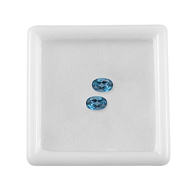 1.00 ctw Oval Cut London Blue Topaz Loose Gemstones (Set Of 2) (6x4 mm)