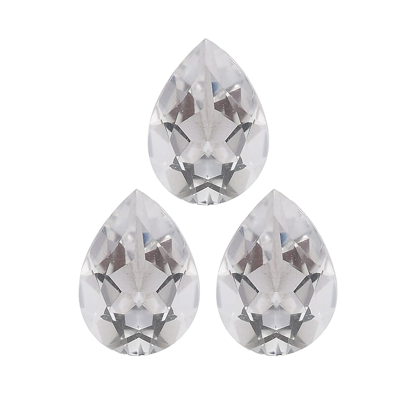 1.56 ctw Pear Cut Brazilian Petalite Loose Gemstone (Set Of 3) (7x5 mm)