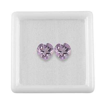 0.76 ctw Heart Cut Rose De France Amethyst Loose Gemstone (Set Of 2) (5 mm)