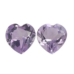1.29 ctw Heart Cut Rose De France Amethyst Loose Gemstone (Set Of 2) (6 mm)