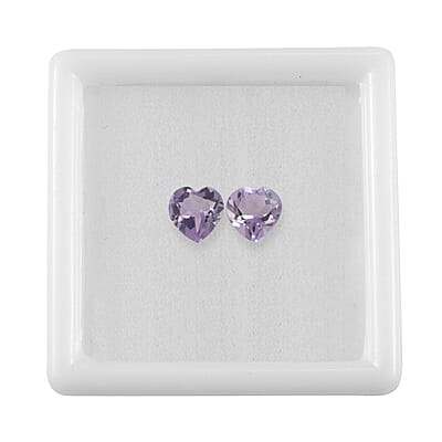 1.29 ctw Heart Cut Rose De France Amethyst Loose Gemstone (Set Of 2) (6 mm)