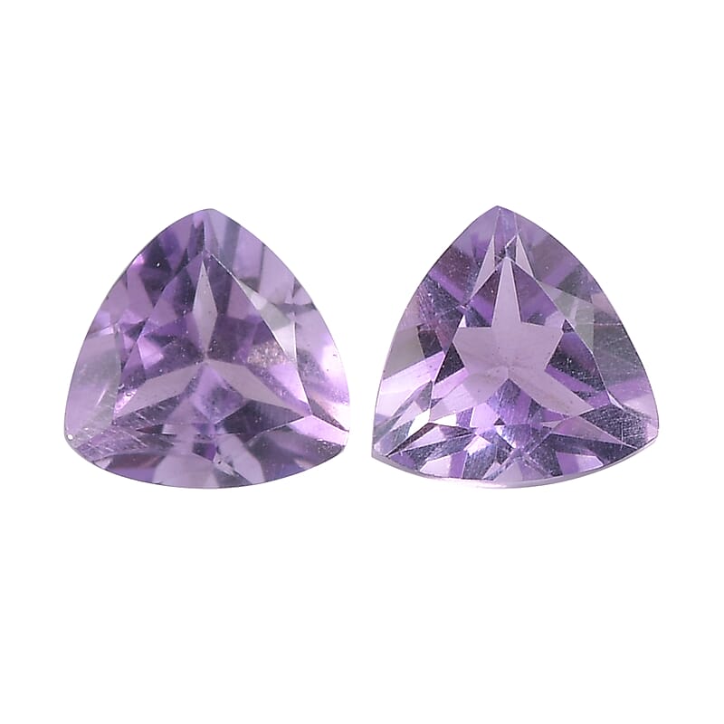 0.72 ctw Trillion Cut Rose De France Amethyst Loose Gemstone (Set Of 2) (5 mm)
