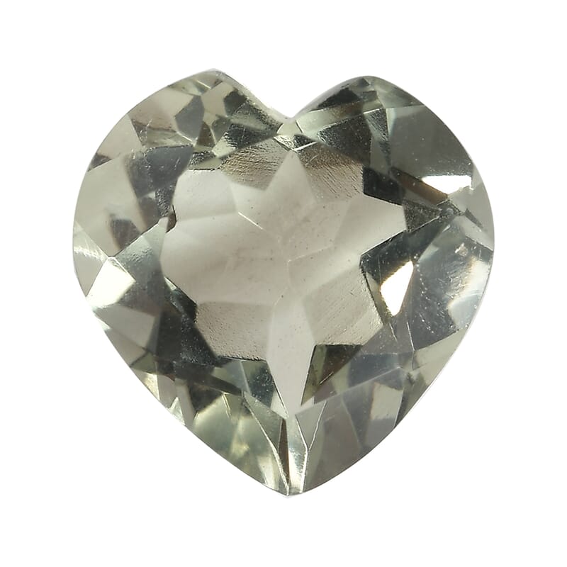 2.95 ctw Heart Cut Montezuma Prasiolite Loose Gemstone (10 mm)