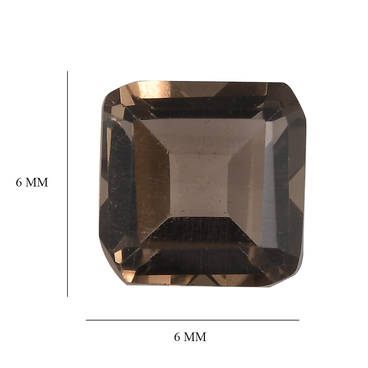 0.88 ctw Octagon Cut Smoky Quartz Loose Gemstone (6x6 mm) image number 3