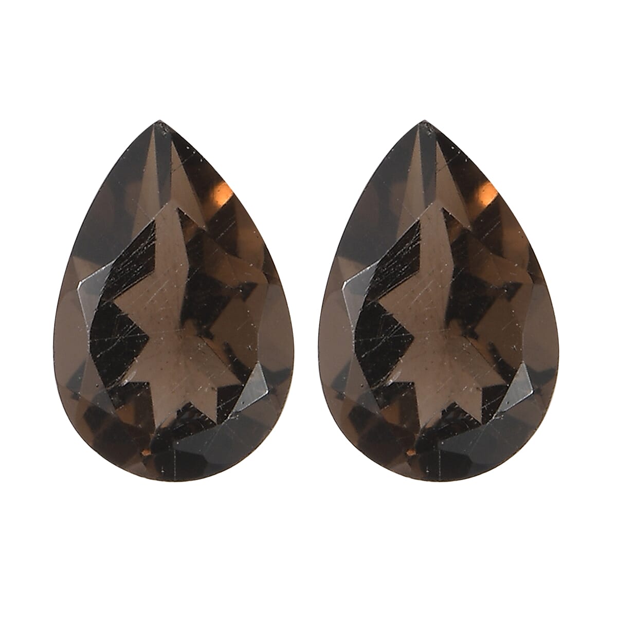 0.71 ctw Pear Cut Smoky Quartz Loose Gemstone (Set Of 2) (6x4 mm)