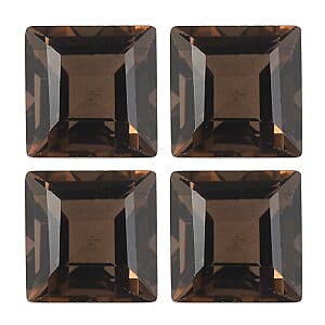 1.34 ctw Square Cut Smoky Quartz Loose Gemstone &ndash; AA Grade (Set Of 4) (4 mm)
