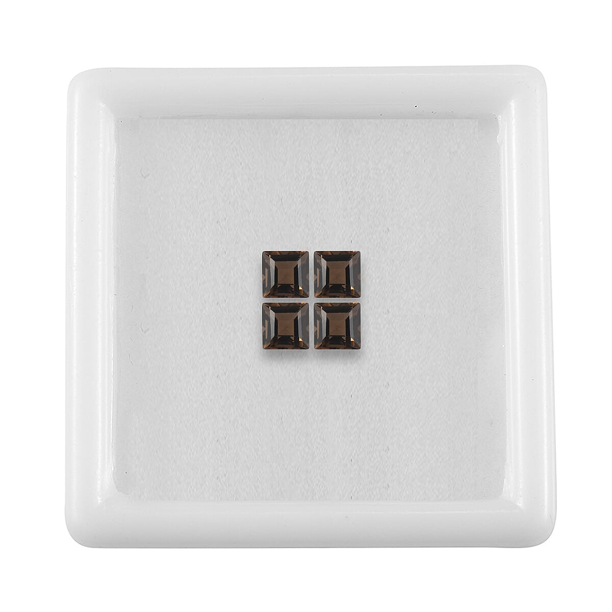 1.34 ctw Square Cut Smoky Quartz Loose Gemstone &ndash; AA Grade (Set Of 4) (4 mm) image number 2