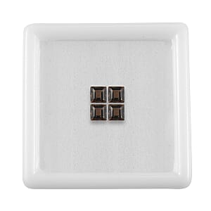 1.34 ctw Square Cut Smoky Quartz Loose Gemstone &ndash; AA Grade (Set Of 4) (4 mm)