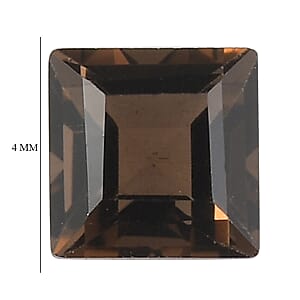1.34 ctw Square Cut Smoky Quartz Loose Gemstone &ndash; AA Grade (Set Of 4) (4 mm)