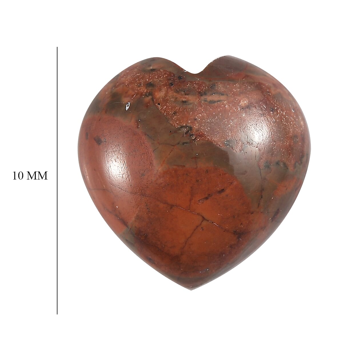 2.60 ctw Heart Cut Poppy Jasper Loose Gemstone (10 mm) image number 3
