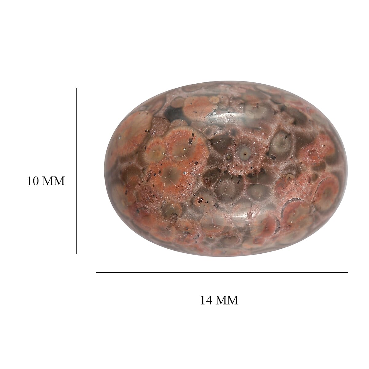 4.74 ctw Oval Cut Poppy Jasper Loose Gemstone (14x10 mm) image number 3