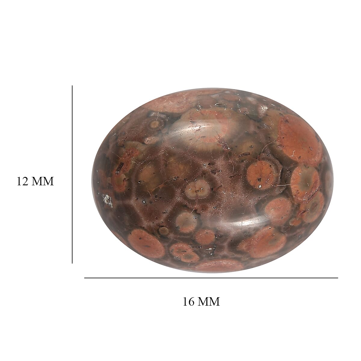 5.97 ctw Oval Cut Poppy Jasper Loose Gemstone (16x12 mm) image number 3