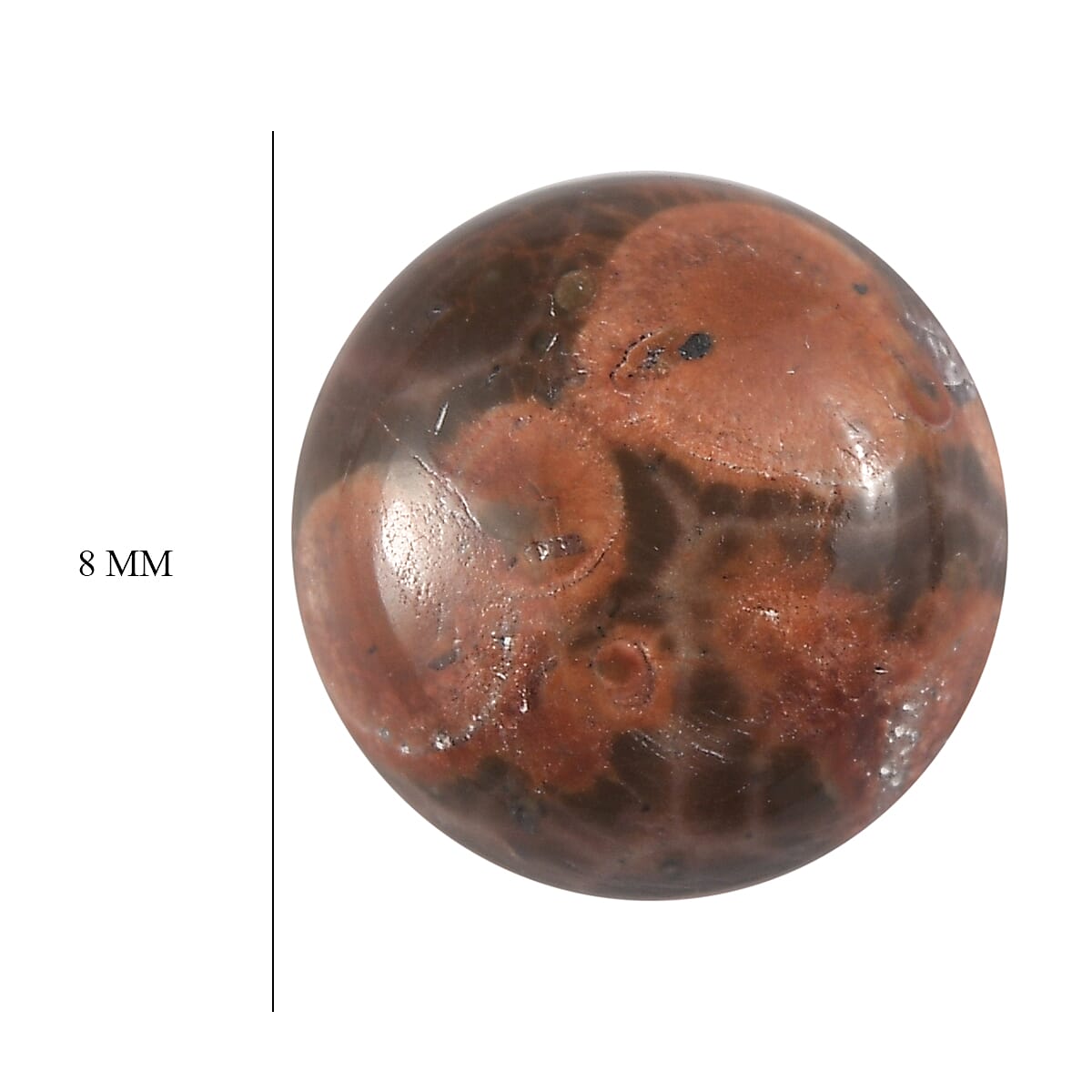 1.32 ctw Round Cut Poppy Jasper Loose Gemstone (8 mm)