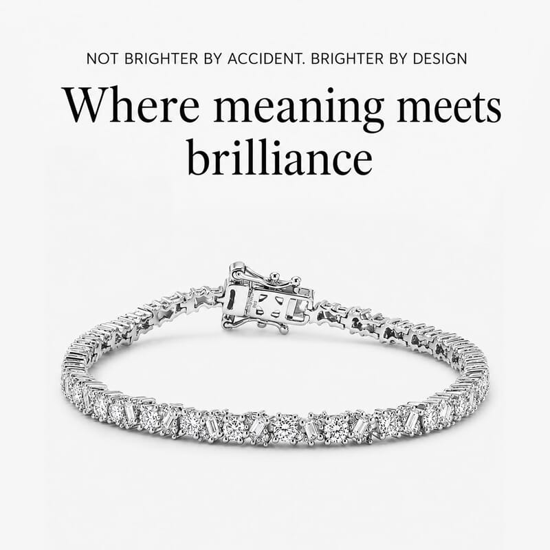 Luxuriant Lab Grown Diamond G-H SI 2.75 ctw Romanesque Line Bracelet in Rhodium Over Sterling Silver (8.00 In)