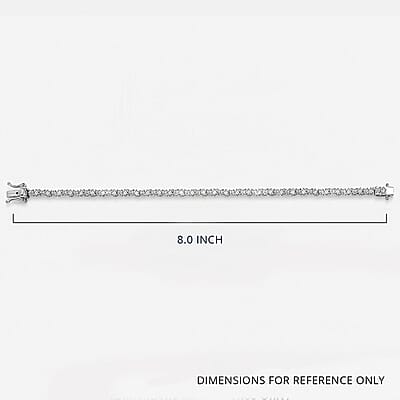Luxuriant Lab Grown Diamond G-H SI 2.75 ctw Romanesque Line Bracelet in Rhodium Over Sterling Silver (8.00 In)