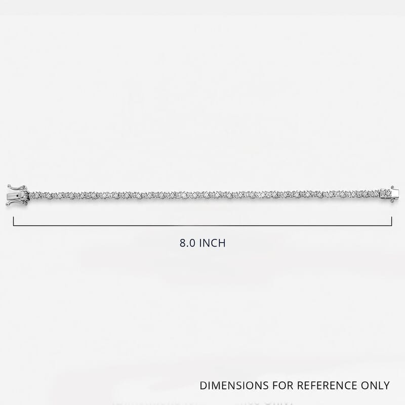 Luxuriant Lab Grown Diamond G-H SI 2.75 ctw Romanesque Line Bracelet in Rhodium Over Sterling Silver (8.00 In)