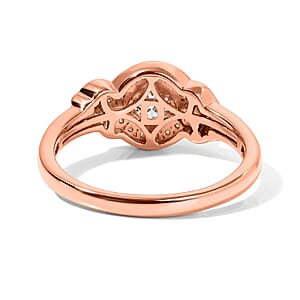 D'Joy Premium Blush Tourmaline and Moissanite 0.65 ctw Timeless Knot Ring in 18K Vermeil Rose Gold Over Sterling Silver (Size 10.0)