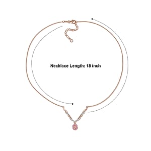 D'Joy Premium Blush Tourmaline and Multi Gemstone 1.00 ctw Blush Leafline Necklace in 18K Vermeil Rose Gold Over Sterling Silver (18 Inches)