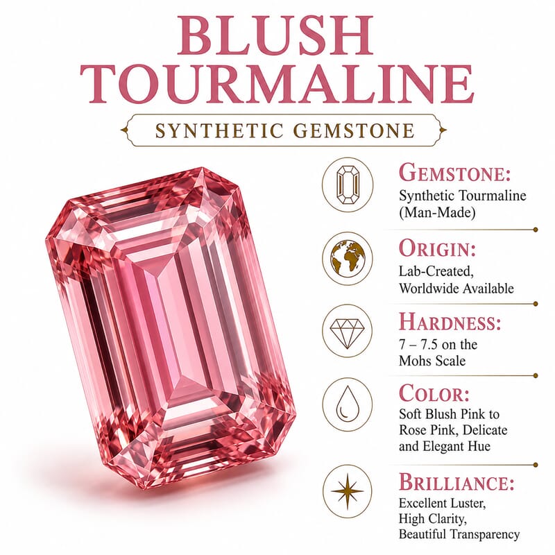 Premium Blush Tourmaline and Luxuriant Lab Grown Diamond (G-H, SI) (0.17 cts) 1.50 ctw Timeless Blush Halo Ring in 18K Vermeil Rose Gold Over Sterling Silver (Size 6.0)