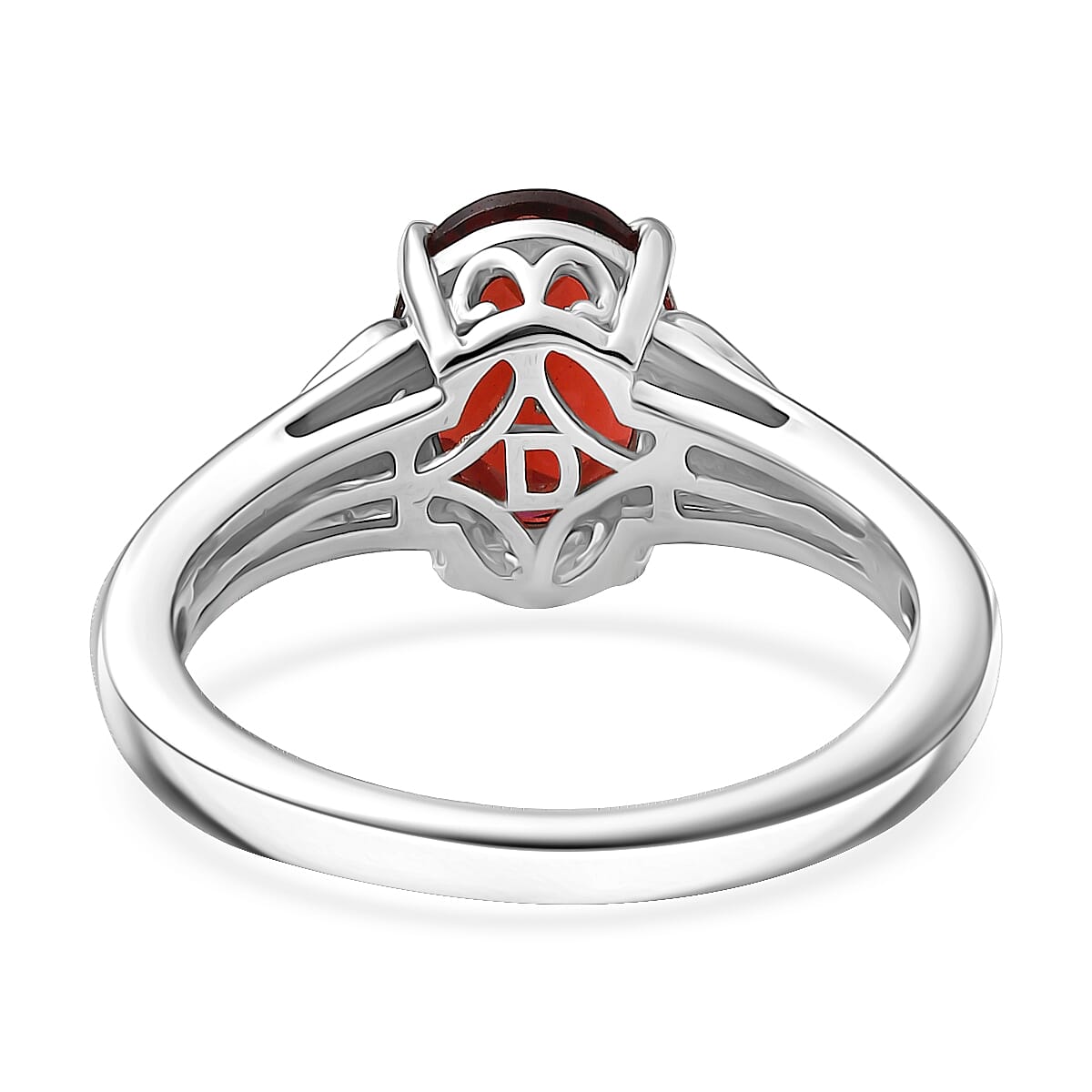 D'Joy Mozambique Garnet, White Zircon 2.20 ctw Ring in Platinum Over Sterling Silver (Size  11.0) image number 4