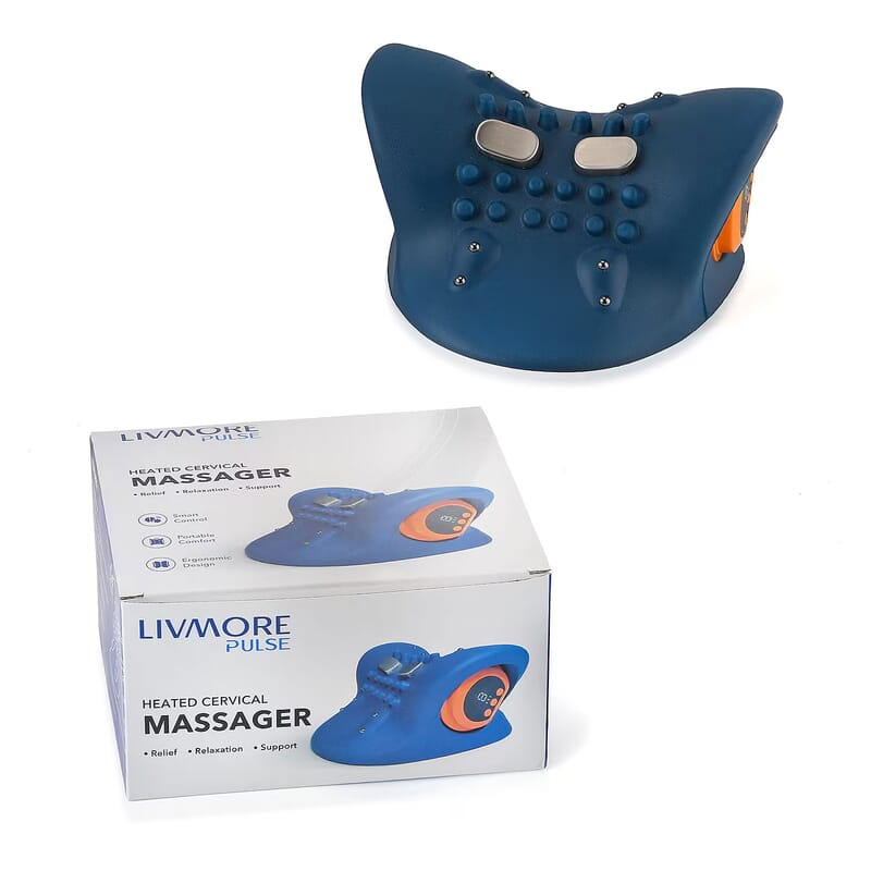 Livmore Dark Blue EMS Neck Massager with Remote Control