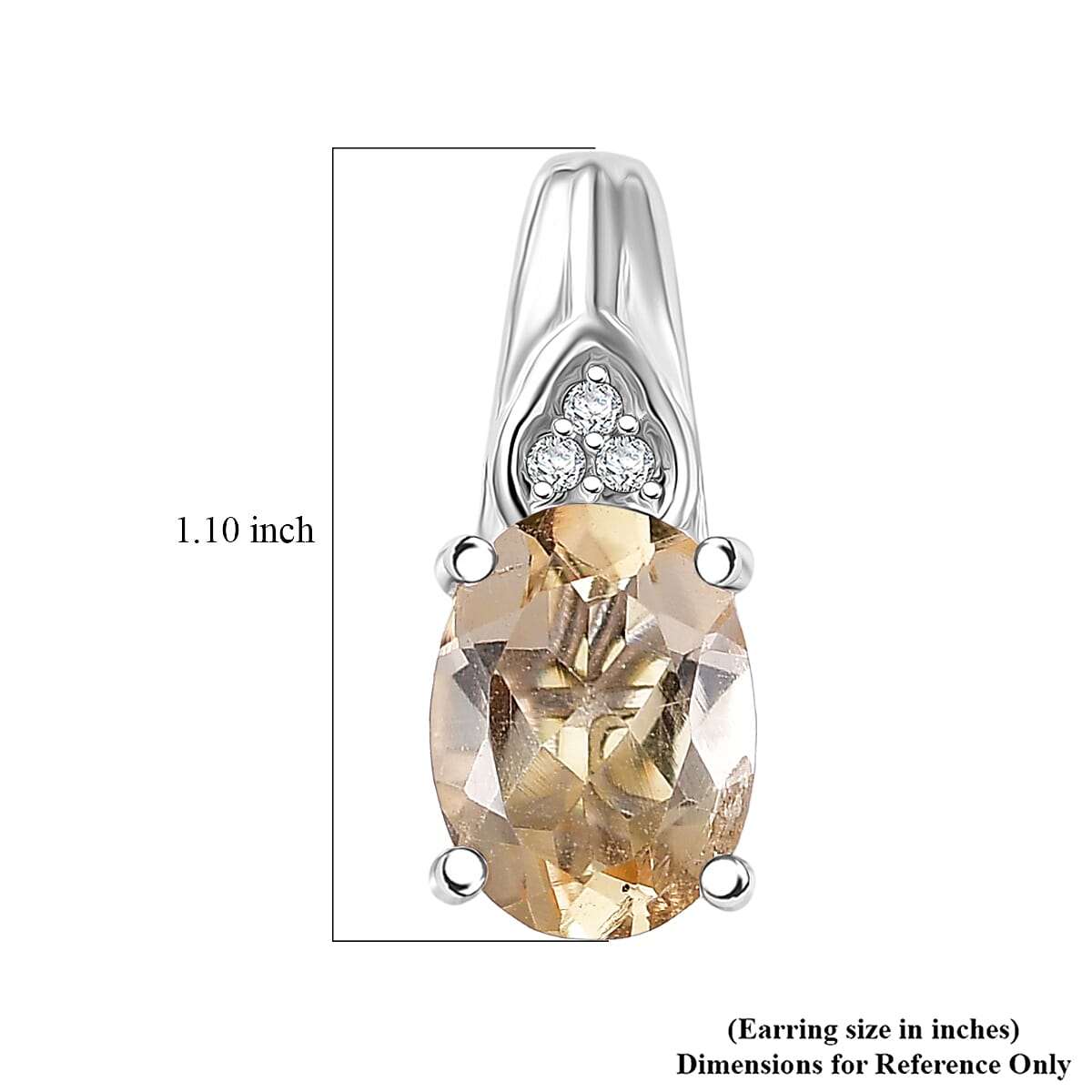 D'Joy Brazilian Citrine and White Zircon 2.50 ctw Royal Teardrop Earrings in Platinum Over Sterling Silver and Stainless Steel image number 4