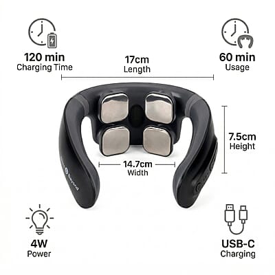 Livmore Black & Gray Neck Massager