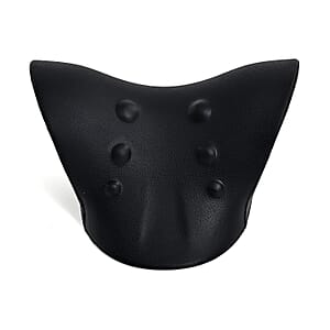 Livmore Black Faux Leather Ergonomic Support Pillow