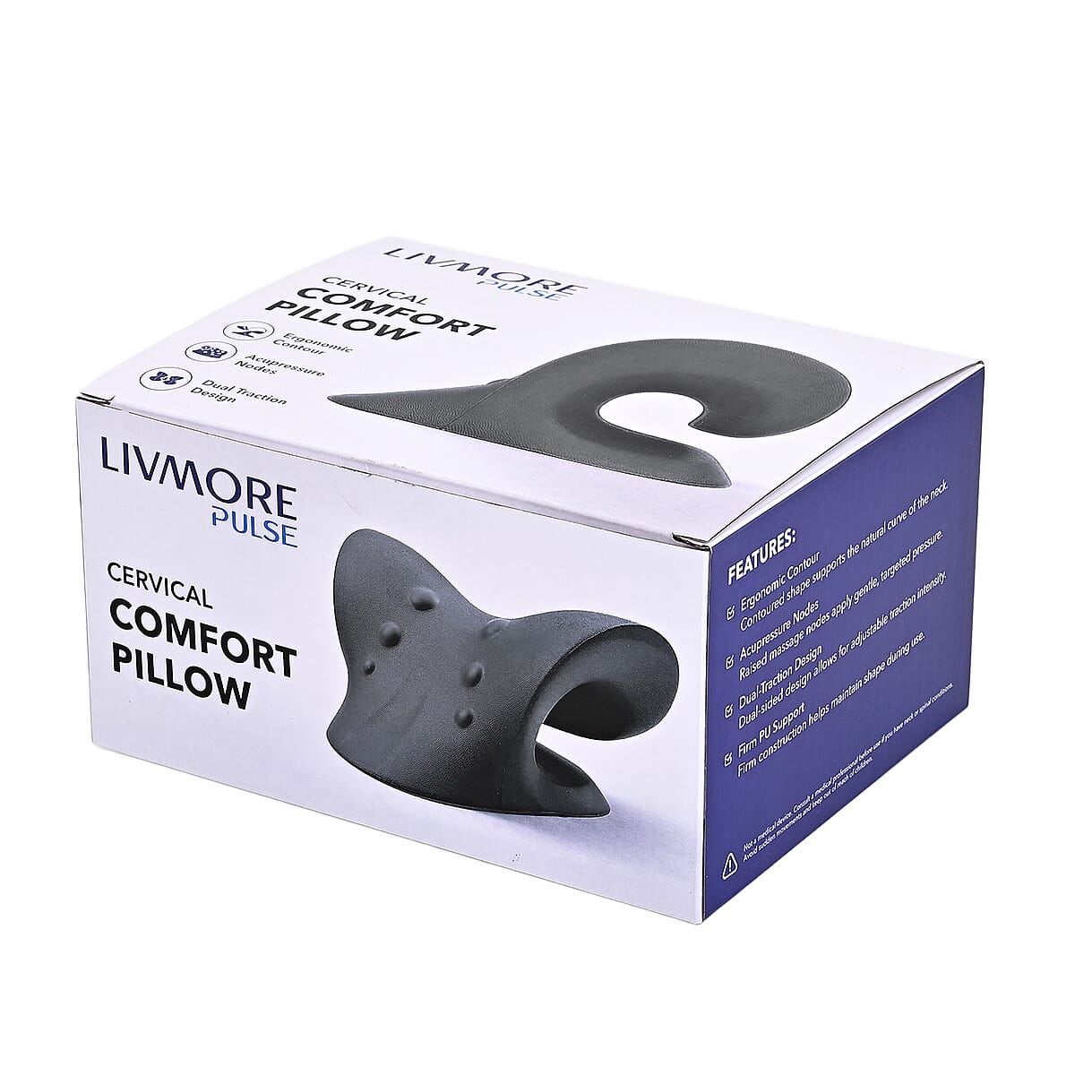 Livmore Black Faux Leather Ergonomic Support Pillow image number 5